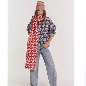 Free People Argyle Heart Knit Sweater 💙